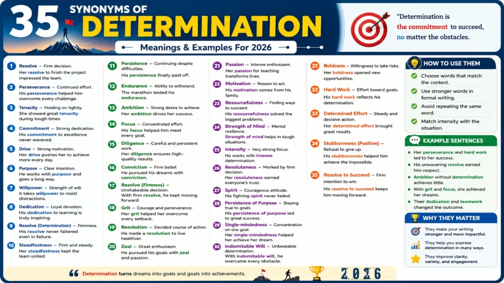 40 synonym of determination
