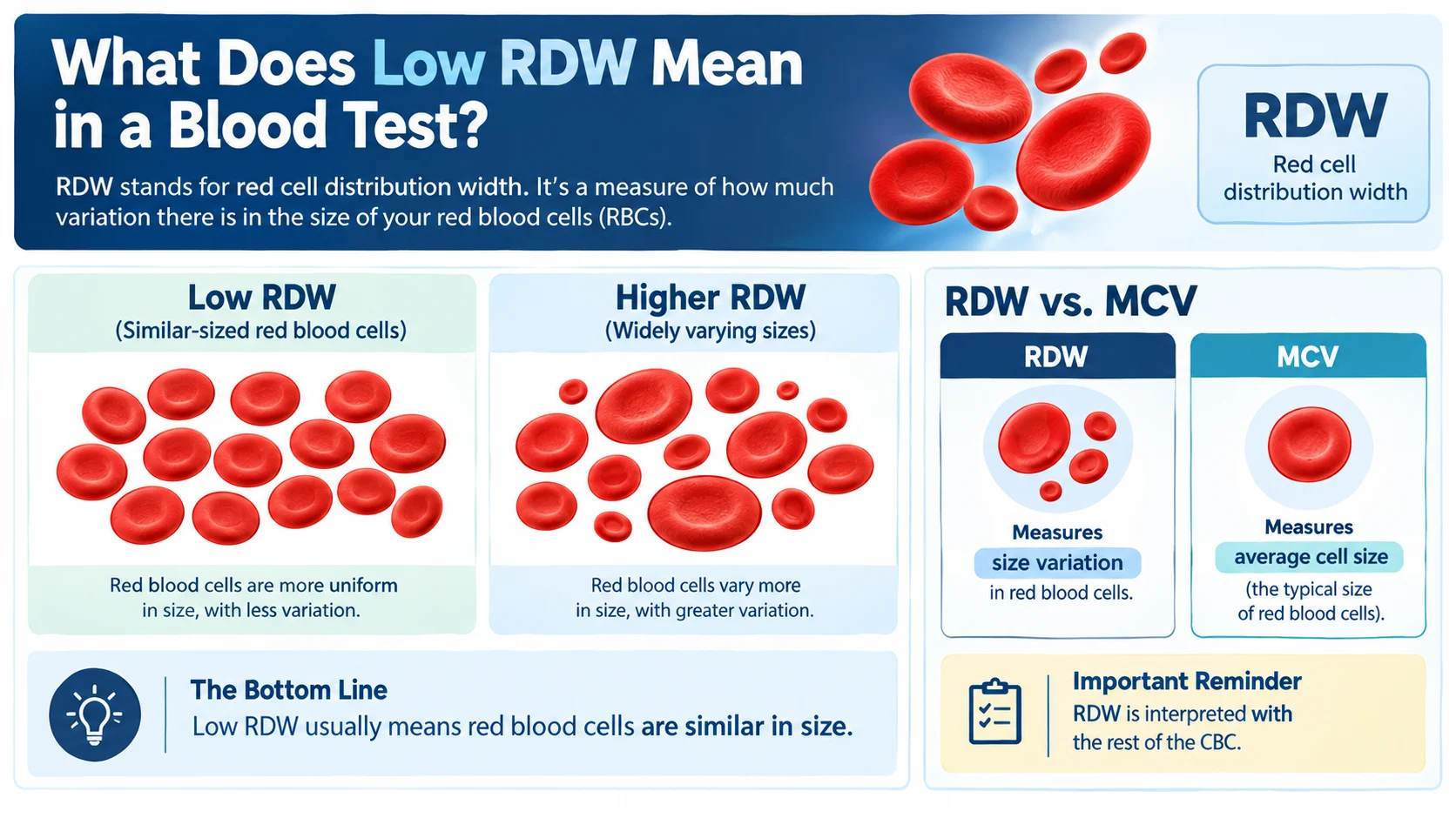 what does low rdw mean in a blood test| A Clear Guide For 2026