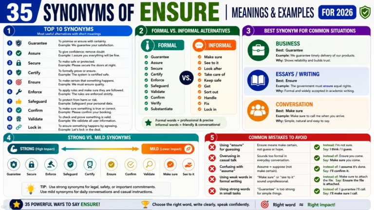 synonym of ensuring