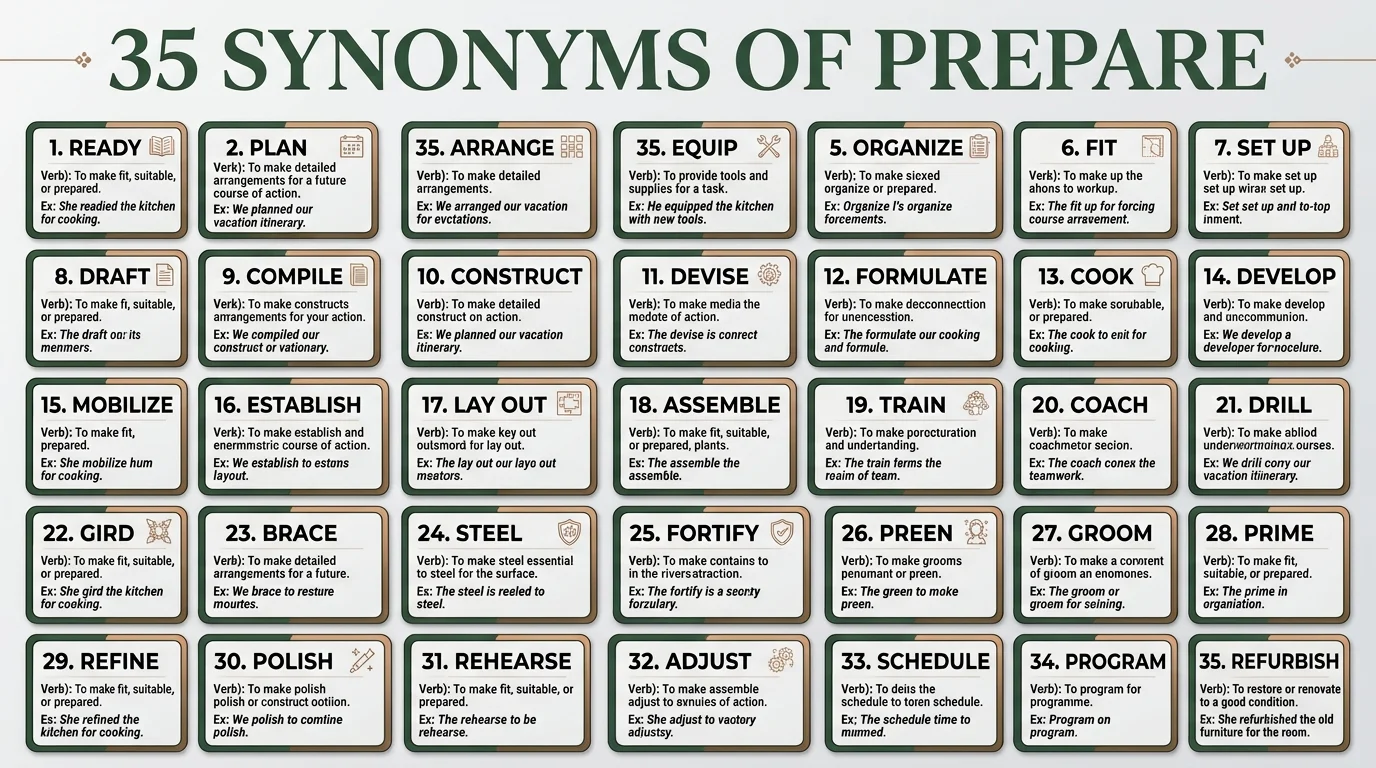 synonym of prepare