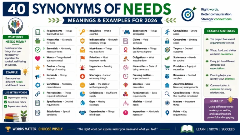 Synonyms of Needs