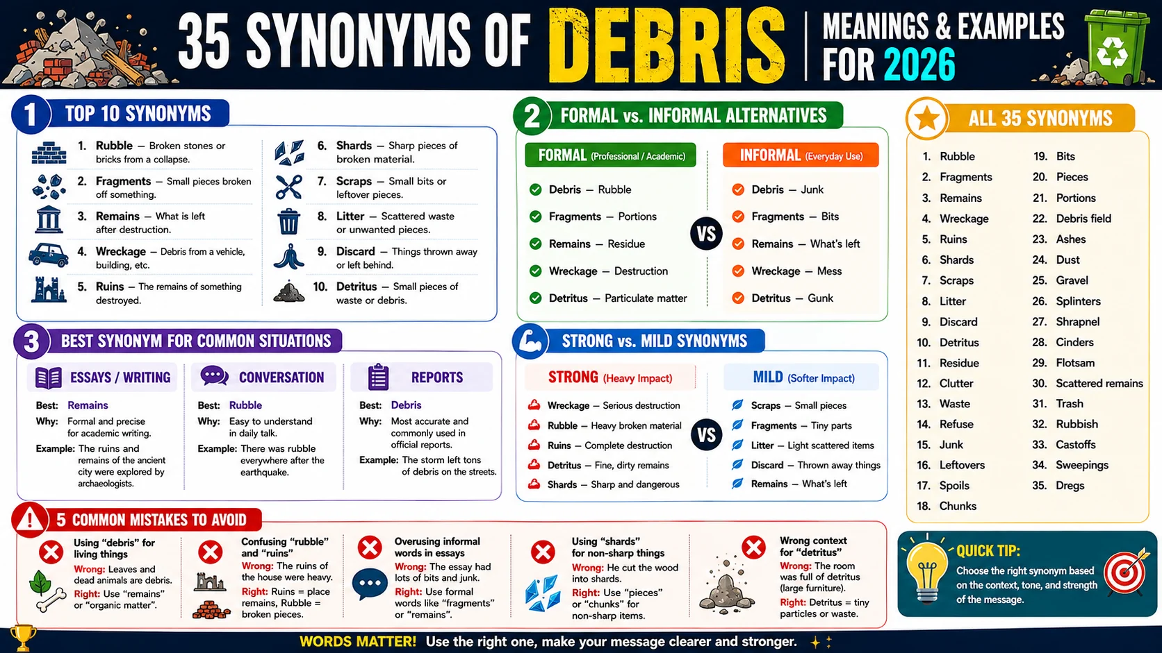 synonym of debris