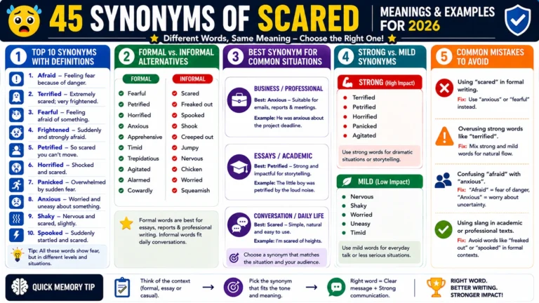 synonym of scared