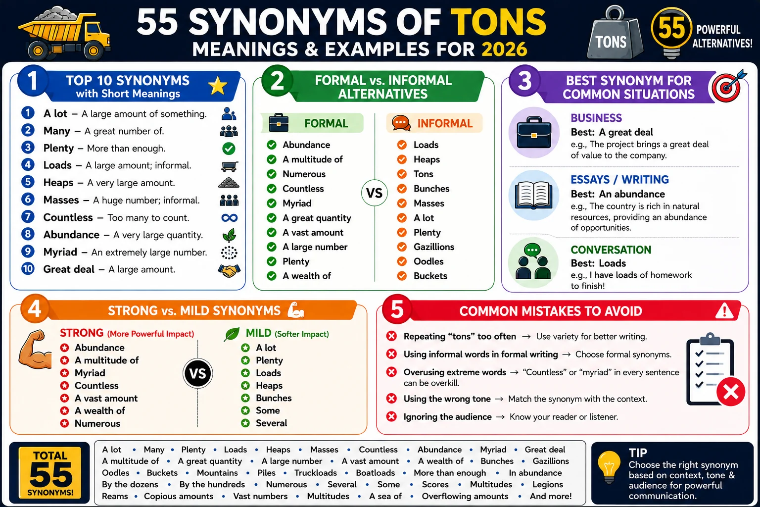 synonym of tons