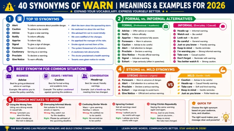 synonym of warn