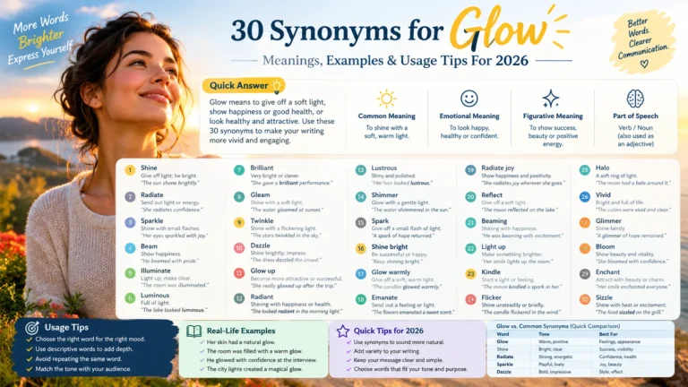 Synonyms for Glow