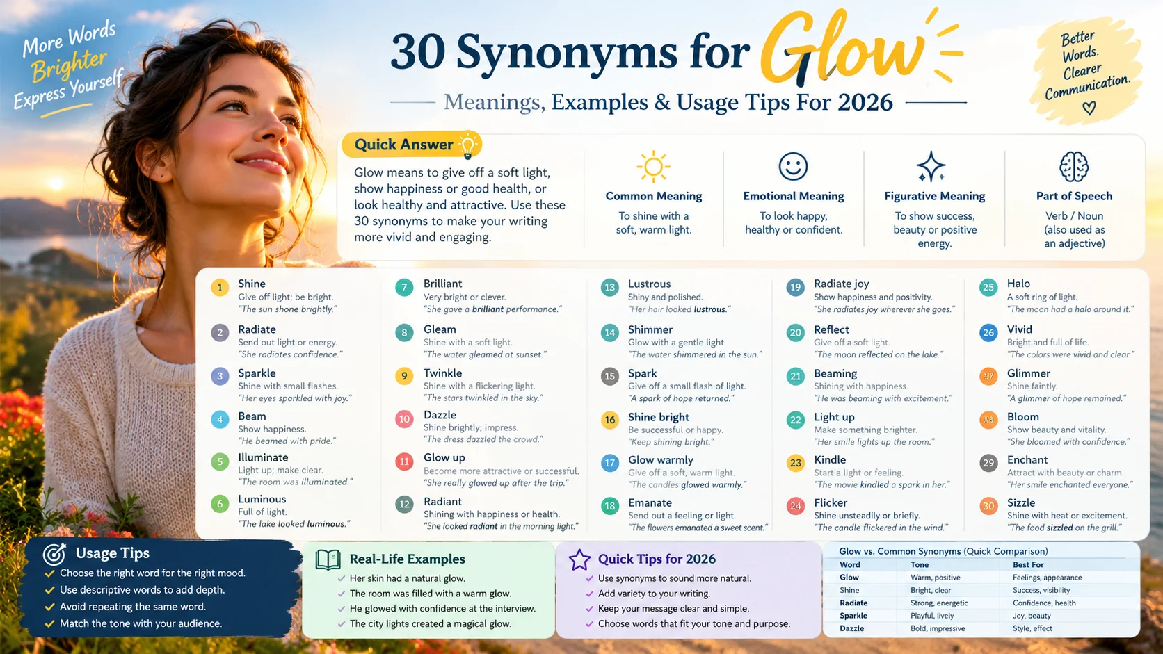 Synonyms for Glow