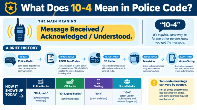 what does 10 4 mean in police code