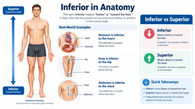what does inferior mean in anatomy
