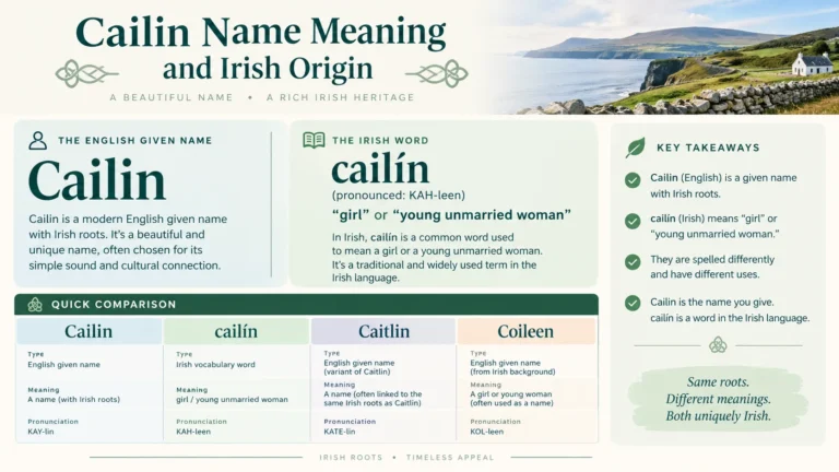 meaning of name cailin irish origin